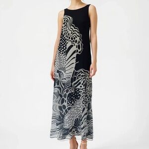 Chic Black and Gray Maxi Dress